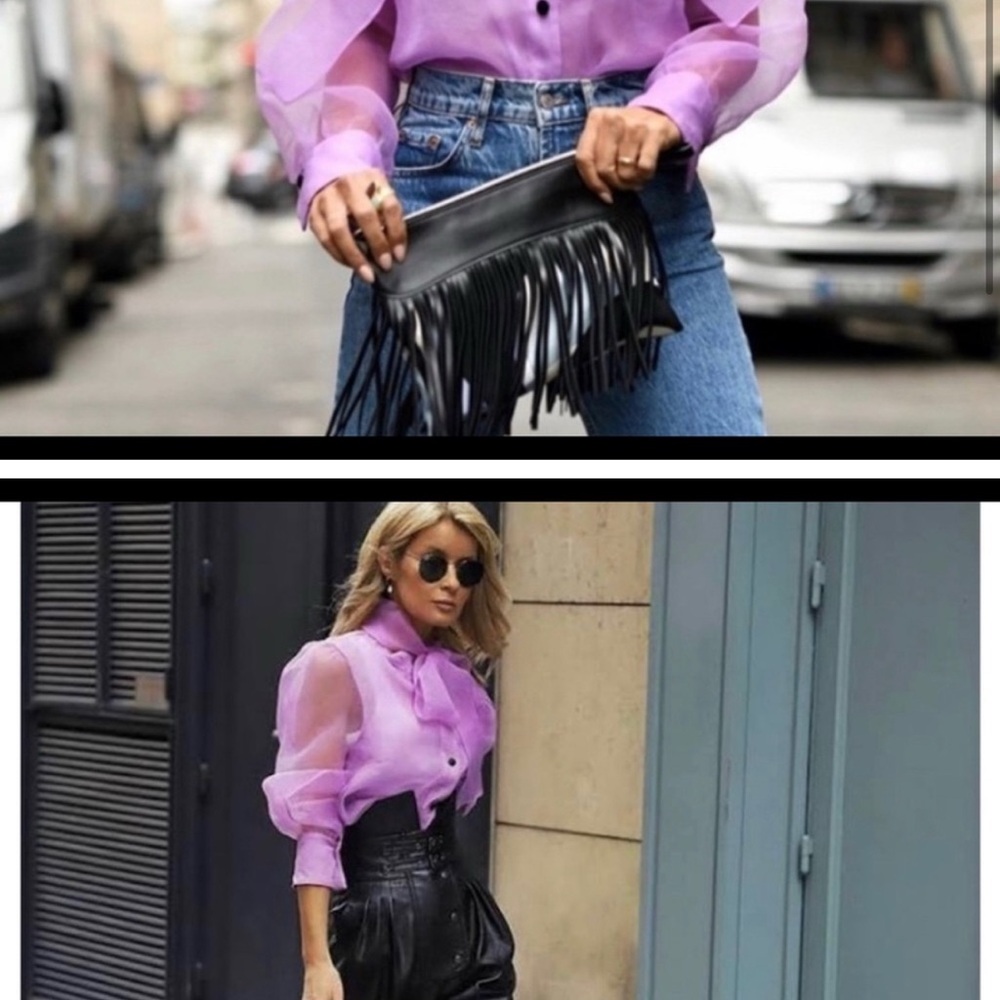 Zara Purple Sheer Blouse